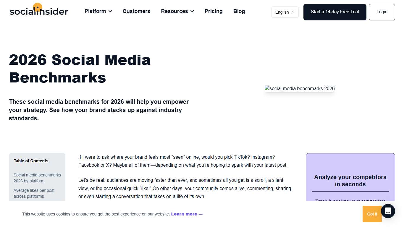 Social Media Benchmarks For 2026